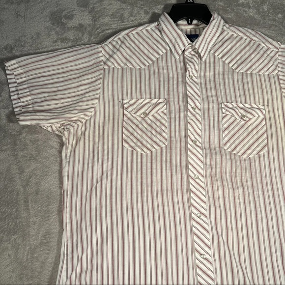 Vintage Wrangler Pearl Snap Button Down Shirt Men’s XXL White Western Shirt - Picture 2 of 8